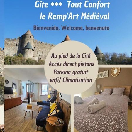 Cite Medievale- Le Remp'Art - Tout Confort - Acces Direct Pietons - Parking Gratuit Carcassonne Luaran gambar